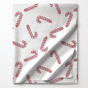 Tissu Aquarelle Noël Canne à Sucre de Noël