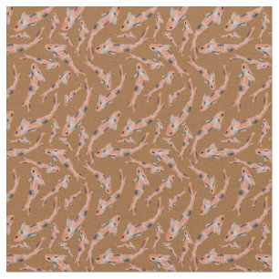 Tissu Aquarelle Orange Koi Motif de poisson