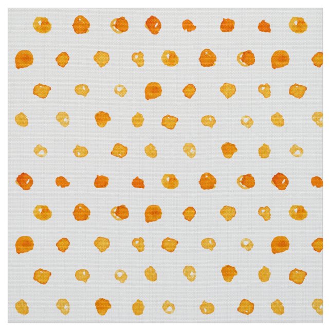 Tissu Aquarelle Orange Yellow Dot Motif Fabric (Échantillon)