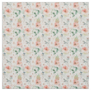 Tissu Aquarelle Peach Floral Soft Romantic Fabric