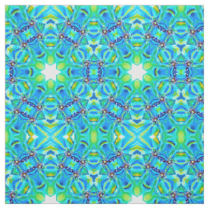 Tissu Aquarelle peinte à la main Monogramme Vert Abstrai