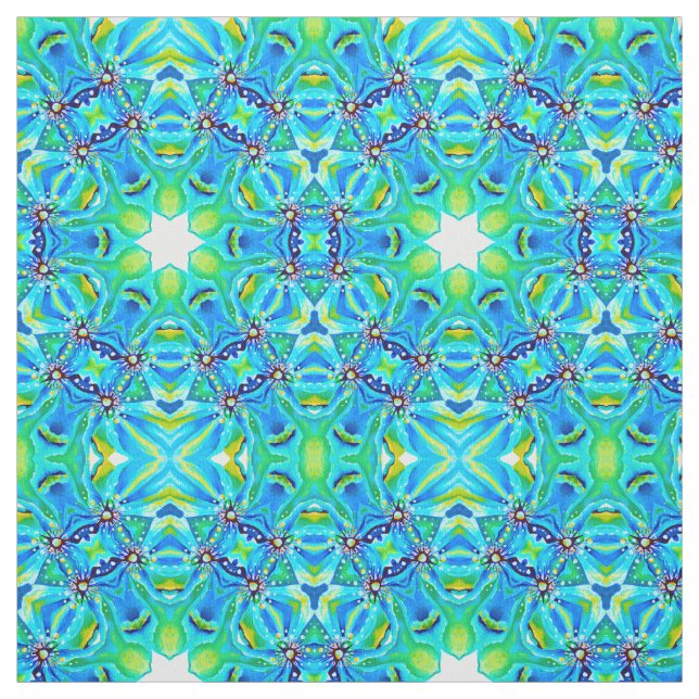 Tissu Aquarelle peinte à la main Monogramme Vert Abstrai (Échantillon)