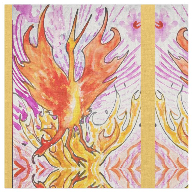 Tissu Aquarelle Phoenix (Fermer)
