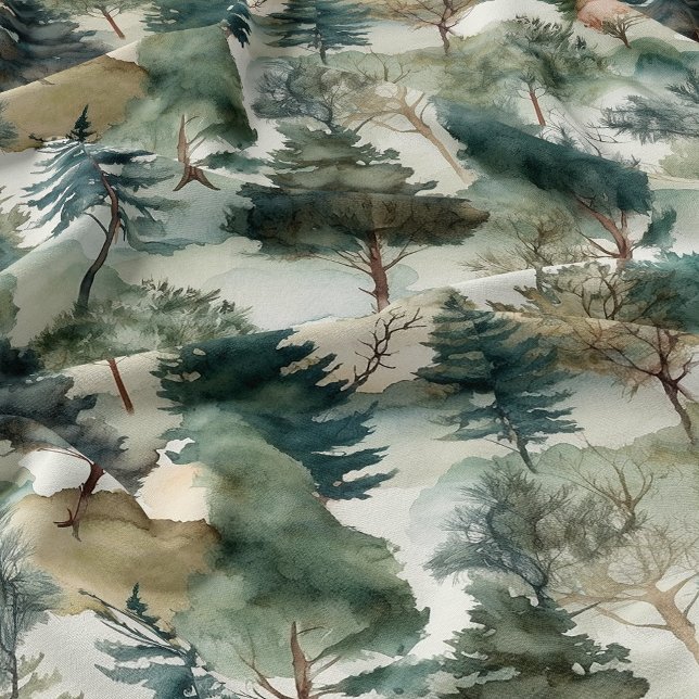 Tissu Aquarelle Pine Arbres (Créateur téléchargé)