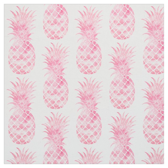 Tissu Aquarelle rose Ananas (Échantillon)