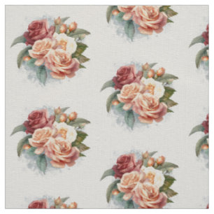 Tissu Aquarelle roses délicates vintage
