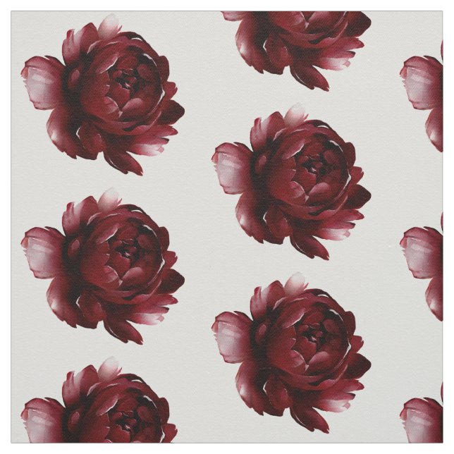 Tissu Aquarelle rouge de Bourgogne profonde (Échantillon)