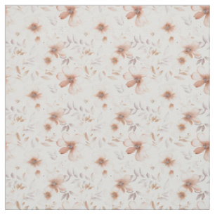 Tissu Aquarelle rustique Beige Floral Elégance