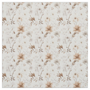 Tissu Aquarelle rustique Fleur beige Élégance