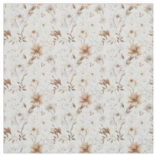 Tissu Aquarelle rustique Fleur beige Élégance