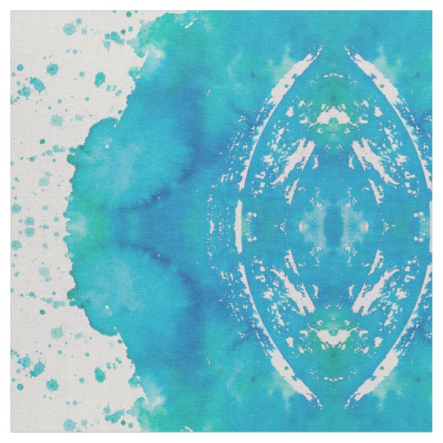Tissu Aquarelle turquoise Abstraite (Fermer)