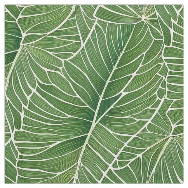 Tissu Aquarelle verte Feuille  Motif (Échantillon)