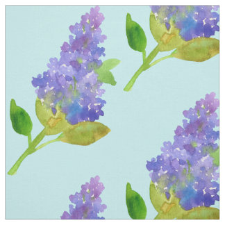 Tissu Aquarelle violette Lilac bleu