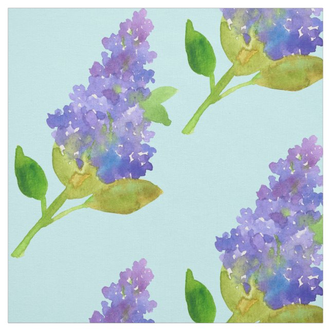 Tissu Aquarelle violette Lilac bleu (Échantillon)