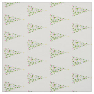 Tissu Aquarelle Whimsical Polka Dot Arbres de Noël