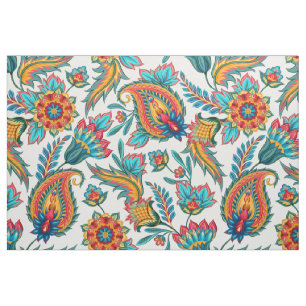 Tissu Aquarelles colorées Vintage Floral Paisley