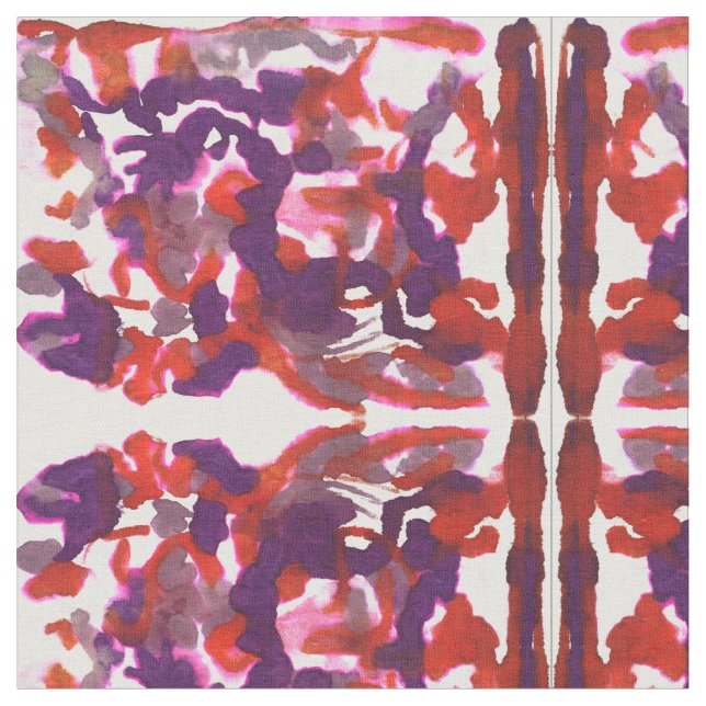 Tissu Aquarelles de rouge et de pourpre (Fermer)