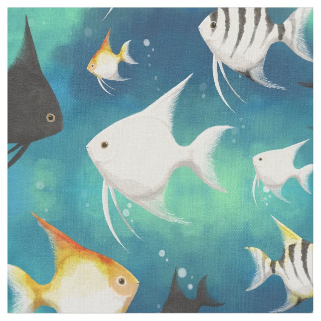 Tissu Aquarium Motif (Fermer)