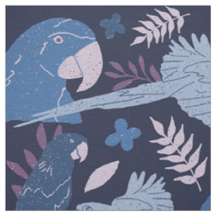 Tissu Ara Parrot bleu rose Motif tropical