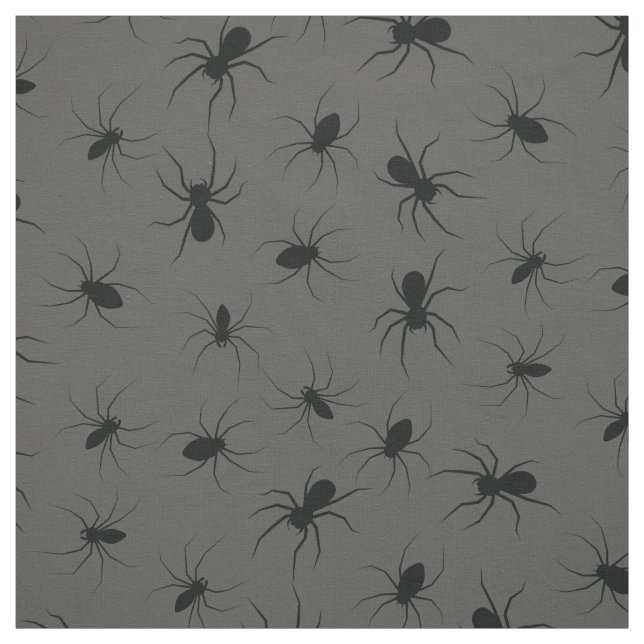 Tissu Araignées gothique Halloween Noir (Échantillon)