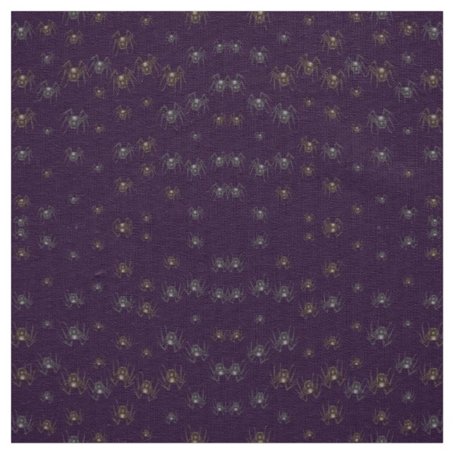 Tissu Araignées vintages Déplaisant Profond violet Motif (Échantillon)