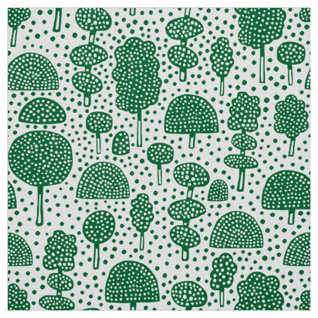 Tissu Arboretum 230715 - Vert forestier sur blanc (Échantillon)
