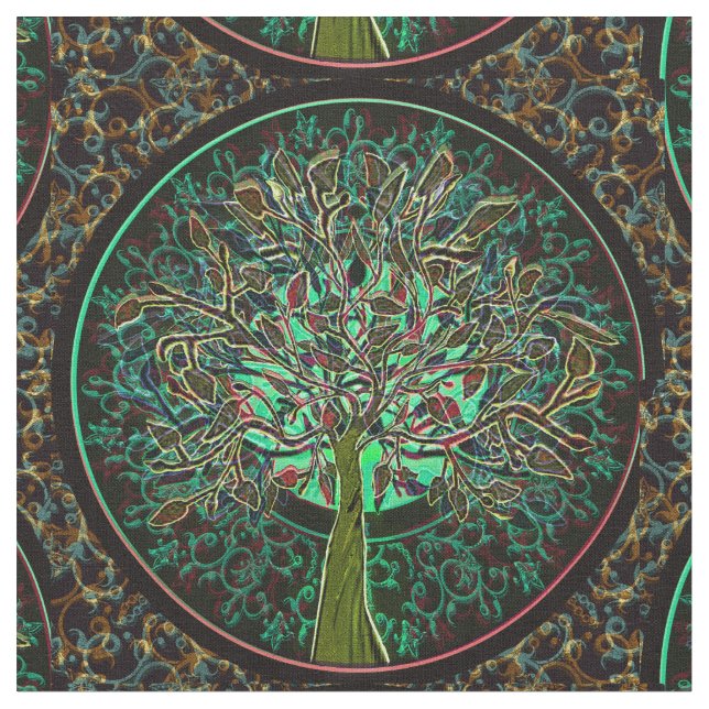 Tissu Arbre d'automne (Fermer)