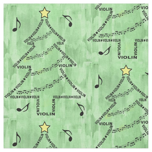 Tissu Arbre de Noël du texte de violon (Fermer)