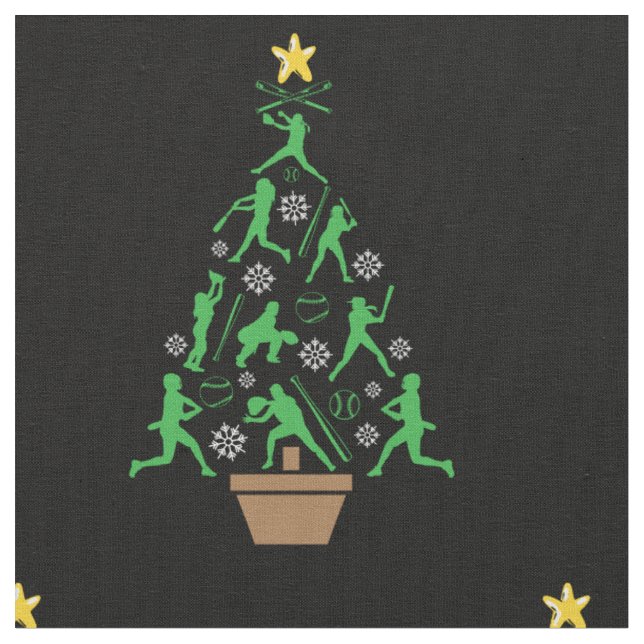 Tissu Arbre de Noël Softball Filles Femmes (Fermer)