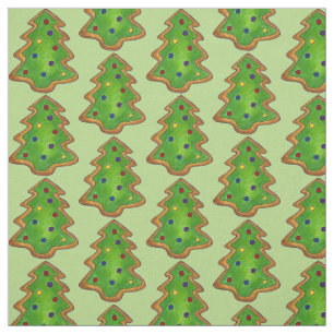 Tissu Arbre de Noël Vert Frosted Sucre Cookies de vacanc