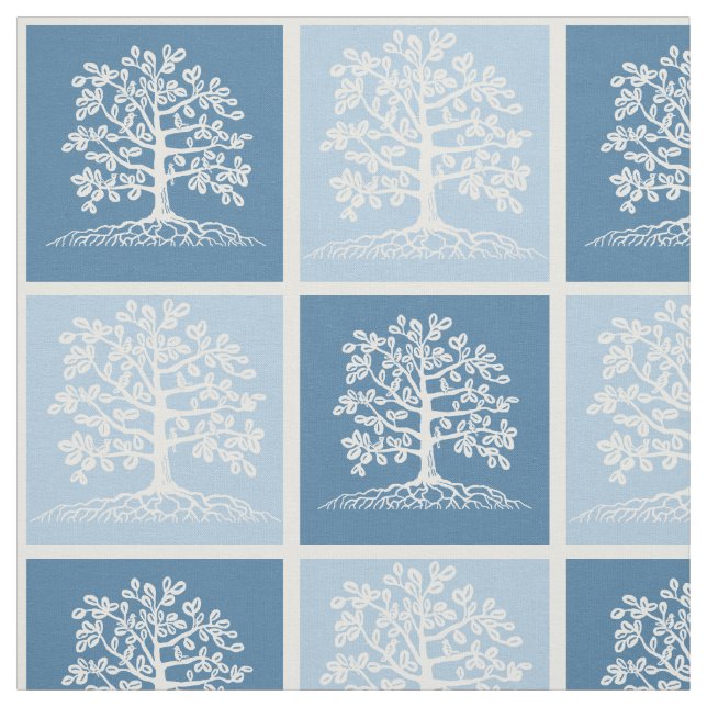 Tissu Arbre de vie avec oiseaux (Échantillon)