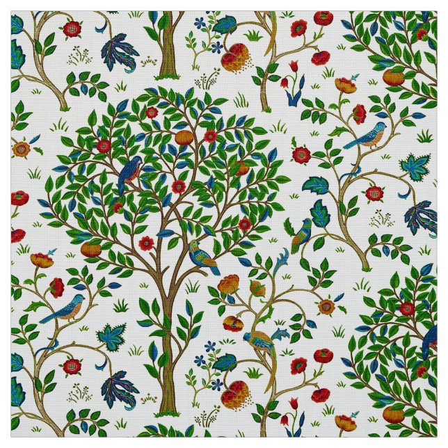 Tissu Arbre de William Morris de motif de la vie, vert (Échantillon)