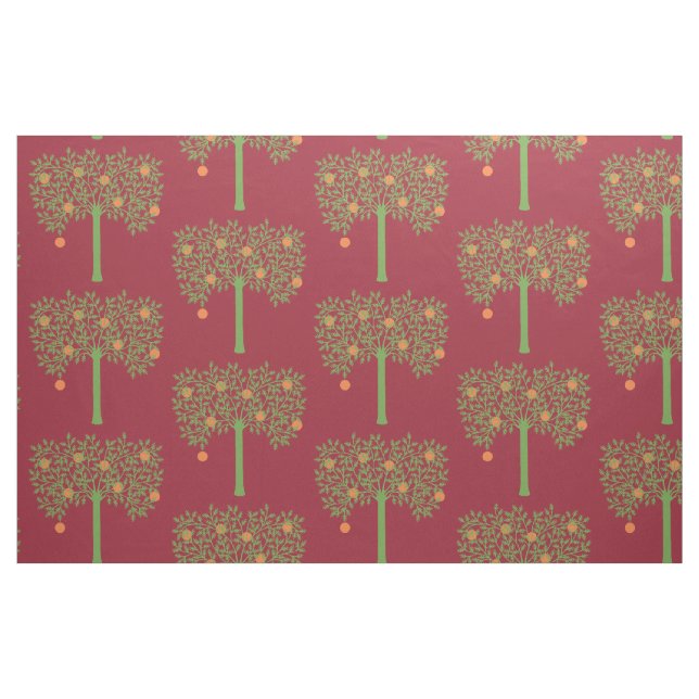 Tissu Arbre orange stylisé (Yard)