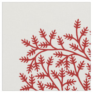 Tissu Arbre rouge stylisé