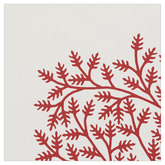 Tissu Arbre rouge stylisé (Fermer)
