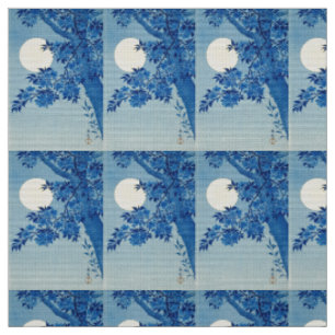 Tissu Arbre sous la lune bleue : nuit de floraison des c