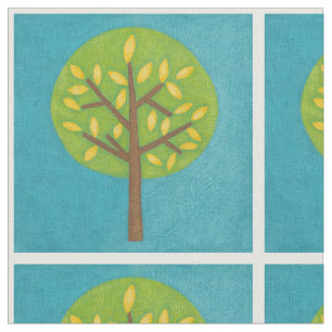 Tissu Arbre vert avec le feuille jaune de Chariklia
