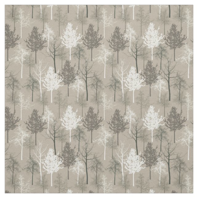 Tissu Arbres Brown crèmes (Échantillon)