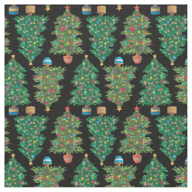 Tissu Arbres de Noël (Fermer)