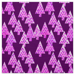 Tissu Arbres de Noël de fleurs modernes - améthyste viol