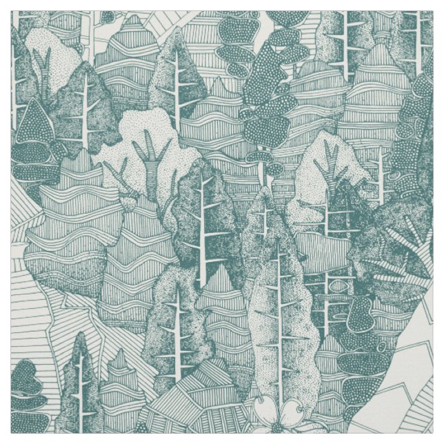 Tissu arbres jade CN (Échantillon)