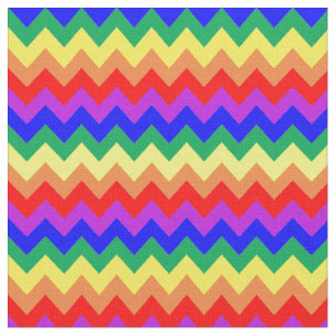 Tissu Arc-en-ciel Chevron rayures colorées