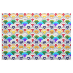Tissu Arc en ciel de chat, vague japonaise