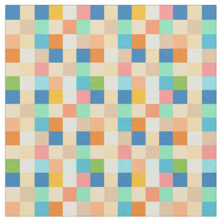 Tissu Arc-en-ciel lumineux multicolore de damier carré