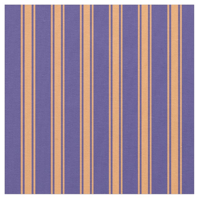Tissu Ardoise foncée Bleu et Brown lignes de couleur Mot (Fermer)