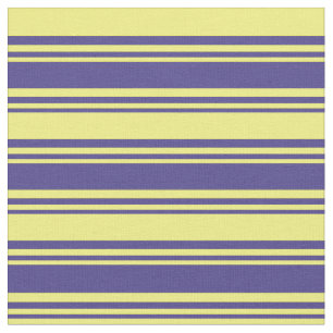 Tissu Ardoise foncée Bleu et Motif Jaune