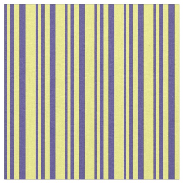 Tissu Ardoise foncée Bleu & Jaune Lignes de couleur (Fermer)