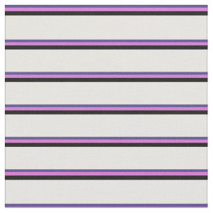 Tissu Ardoise foncée bleu, orchidée, lignes noires et bl