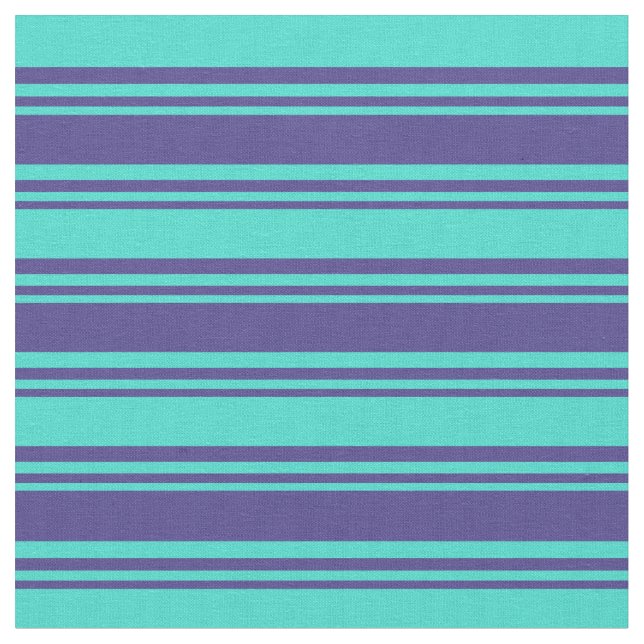Tissu Ardoise foncée Bleu & Turquoise Lignes de couleur (Fermer)