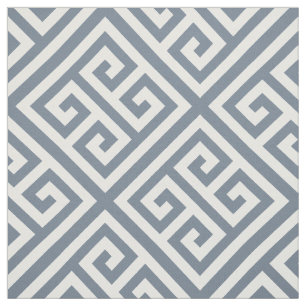 Tissu Ardoise Gris Blanc Med Clé grecque Diag T Motif #1
